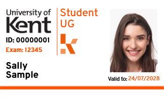 New sample UG student KentOne card