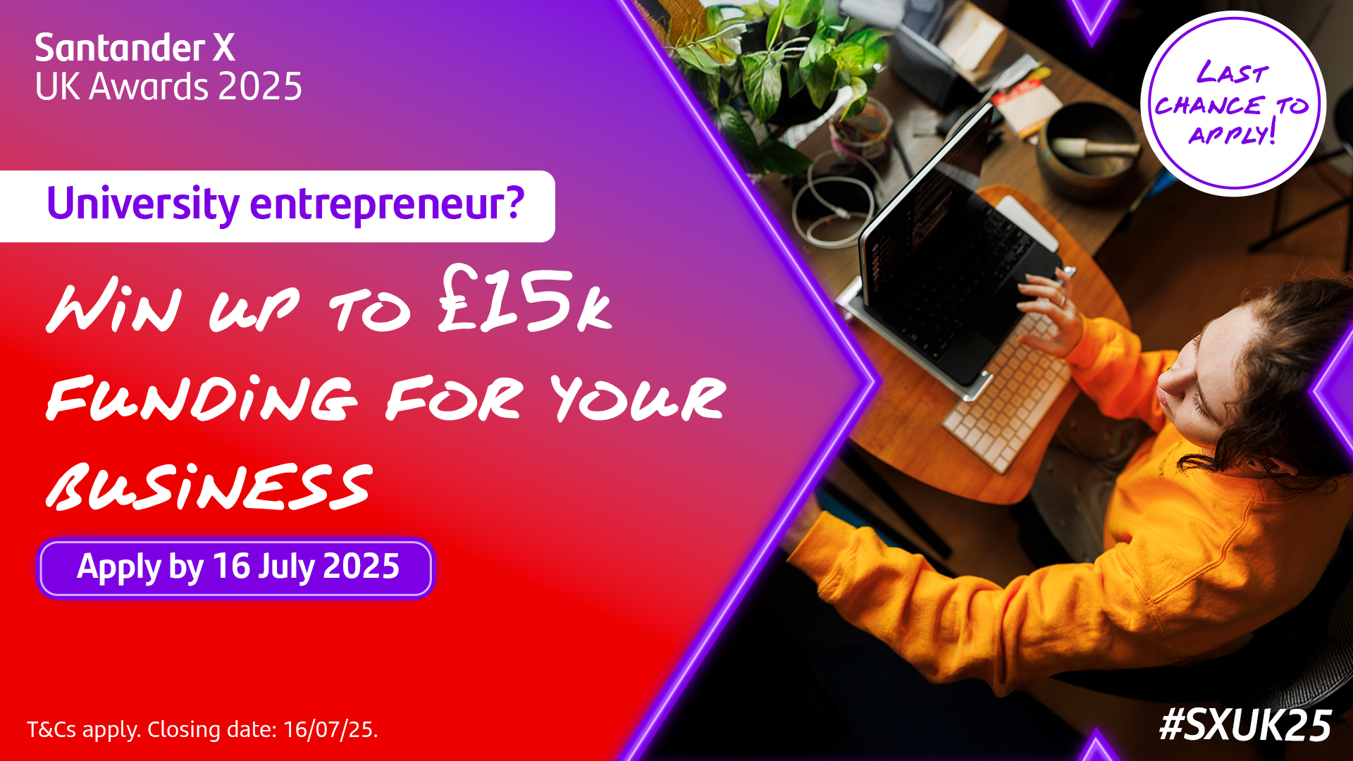 win up to £15k for your university business